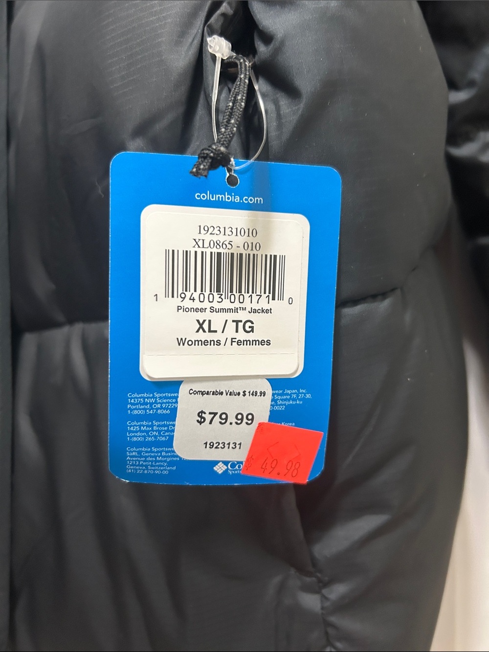 Columbia puffer jacket coat size XL - Picture 4 of 5